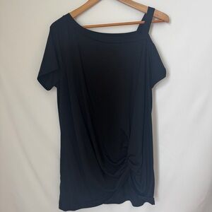 Black Asymmetrical Off-Shoulder Top